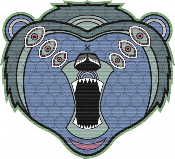 Snowboard design, grizzly drawing