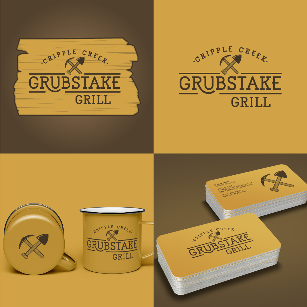 hi-five design, grill logo design, restaurant logo design, hamburger logo design, bar and grill logo design