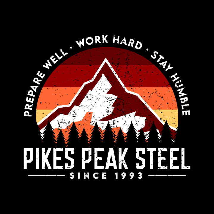 pikes peak steel, apparel designer colorado, t-shirt designer colorado, mountain t-shirt design, colorado t-shirt design, hi-five design
