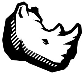 rhino logo, rhino branding, rhino rock logo, rock logo, black and grey logo, construction logo, septic logo, excavation logo, hi-five design, logo designer colorado springs, logo designer denver, graphic designer colorado springs, graphic designer denver