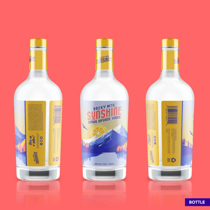 vodka label design, vodka logo design, vodka bottle design, liquor label design, cool liquor bottle design, sunshine logo design, logo designer colorado springs