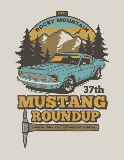 ford mustang fastback illustration, for mustang t-shirt design, mustang illustration, car show poster design colorado, mustang poster design colorado, hi-five design