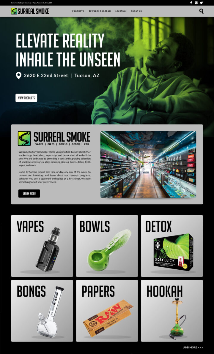 smoke shop website design, smokers website design, smoke shop web developer, smokers website developer, website designer tucson az, web developer tucson az, hi-five design