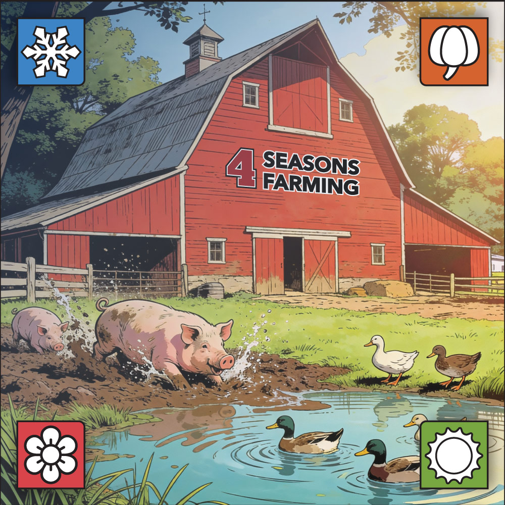 board game design, board game designer colorado springs, board game designer denver, 4 Seasons Farming board game, hi-five design, graphic designer colorado springs