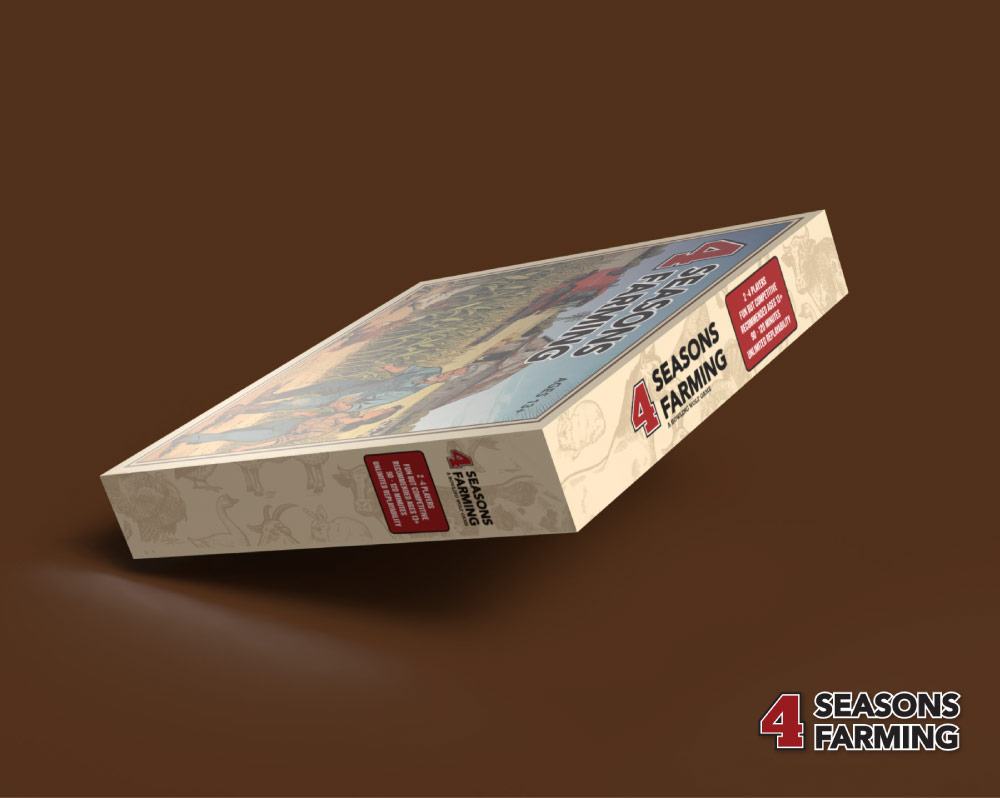 board game design, board game designer colorado springs, board game designer denver, 4 Seasons Farming board game, hi-five design, graphic designer colorado springs