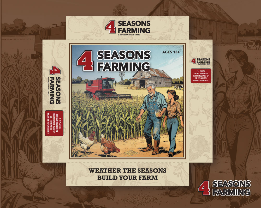 board game design, board game designer colorado springs, board game designer denver, 4 Seasons Farming board game, hi-five design, graphic designer colorado springs